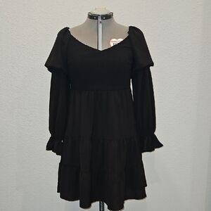 Chic Black Long Sleeve Dress